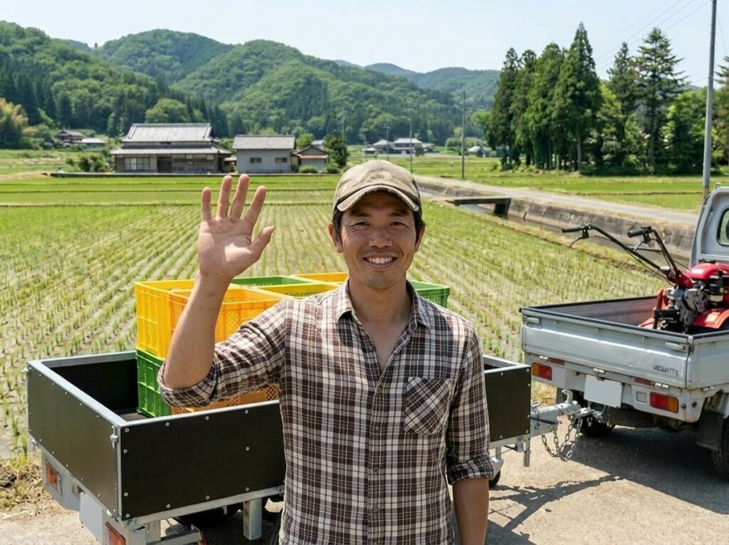 軽カーゴトレーラーの販売、けん引免許不要、普通免許でOK、農業にも最適