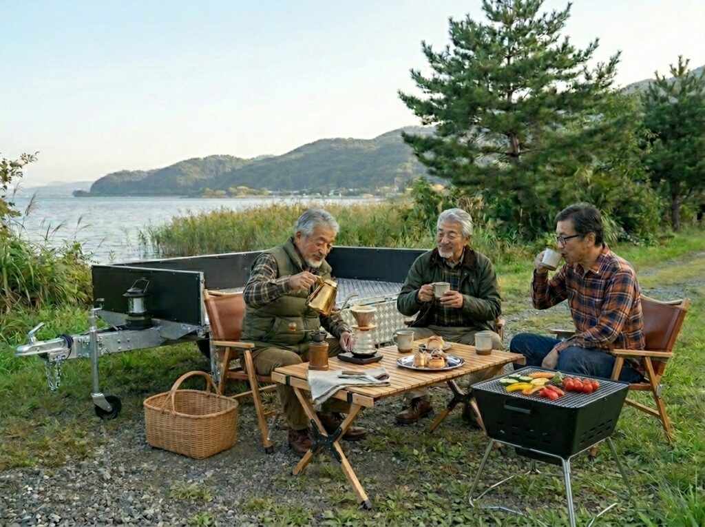 琵琶湖BASE、カーゴトレーラーの販売、けん引免許不要、普通免許でOK、タク石黒、セカンドライフ、キャンプ、アウトドア