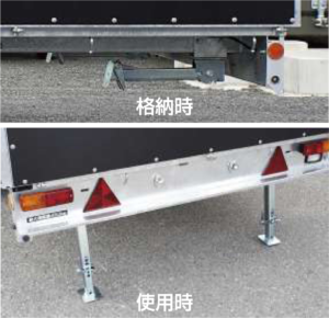 ミドルカーゴトレーラーの販売、けん引免許不要、普通免許でOK、オプション、アウトリガー