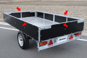 軽カーゴトレーラーの販売、けん引免許不要、普通免許でOK、オプション、ゲートアッパープレート (1)