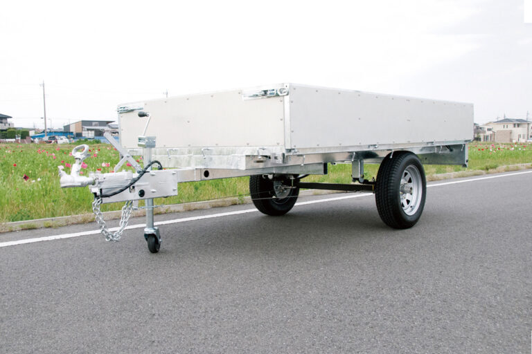 軽カーゴトレーラーの販売、けん引免許不要、普通免許でOK、価格とスペックカラー、シルバー