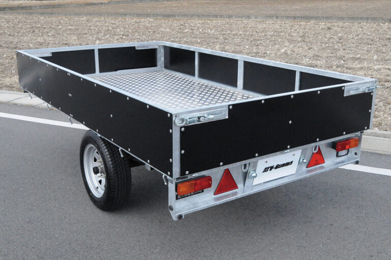 軽カーゴトレーラーの販売、けん引免許不要、普通免許でOK、価格とスペックカラー、ブラック