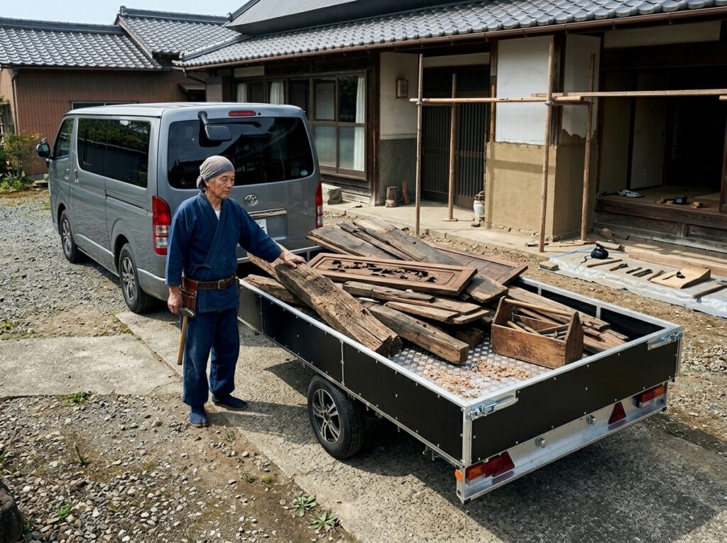 カーゴトレーラーの販売、けん引免許不要、普通免許でOK、古民家リノベーション