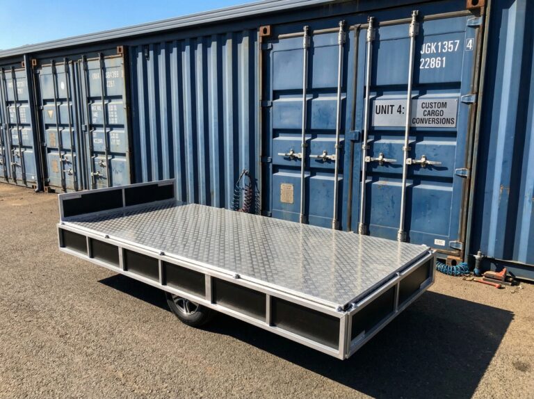 ミドルカーゴトレーラーの販売、けん引免許不要、普通免許でOK、あおり開閉可能