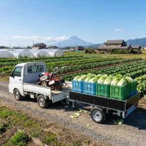 軽カーゴトレーラーの販売、けん引免許不要、普通免許でOK、農業にも最適